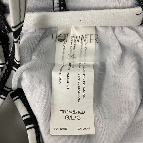 Hot Water Black & White Bikini Top size Large - Picture 4 of 6